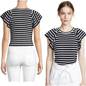 A.L.C. Flutter Sleeve Striped Top In Midnight/Blue small